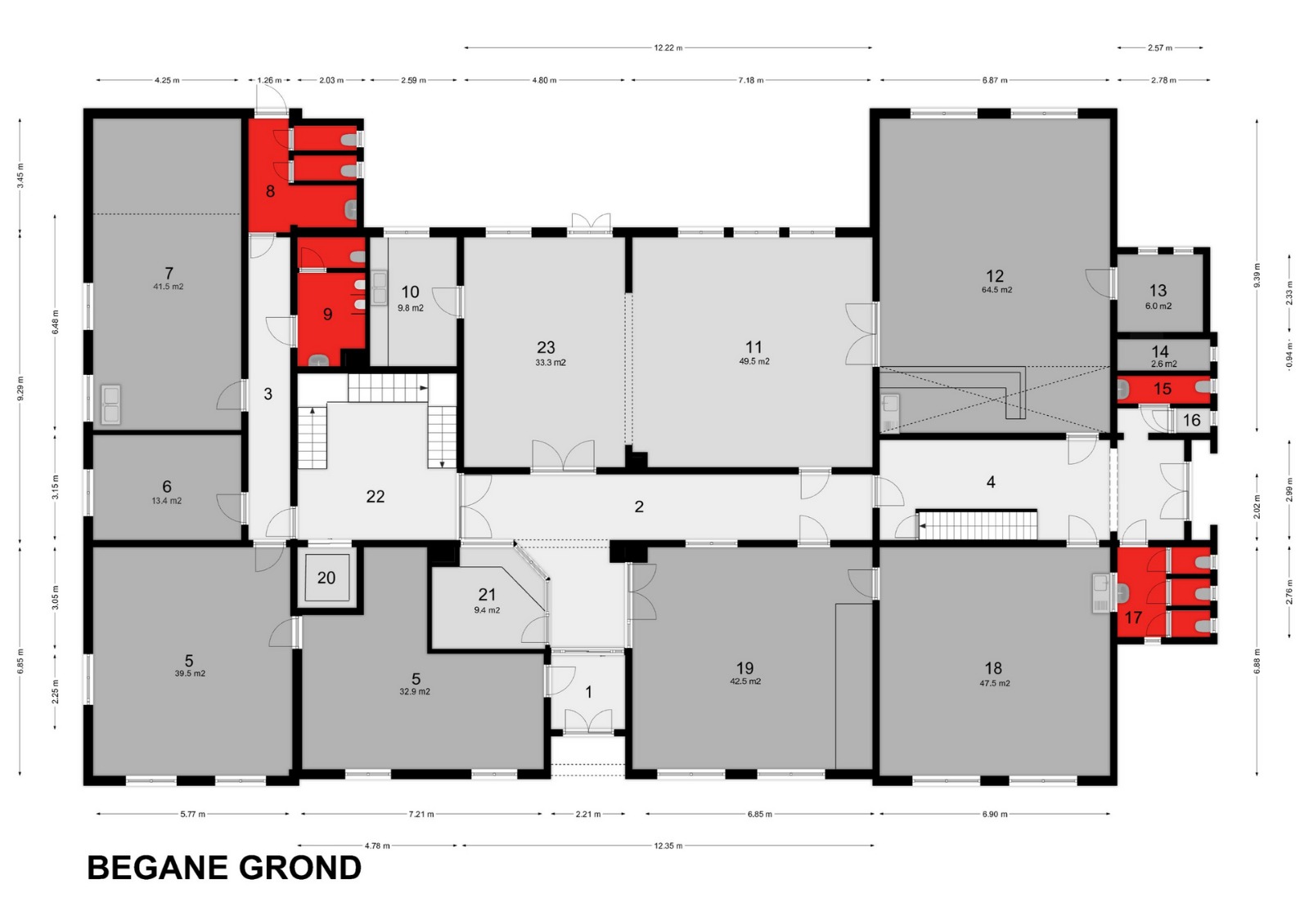Plattegrond Begane grond van Klooster